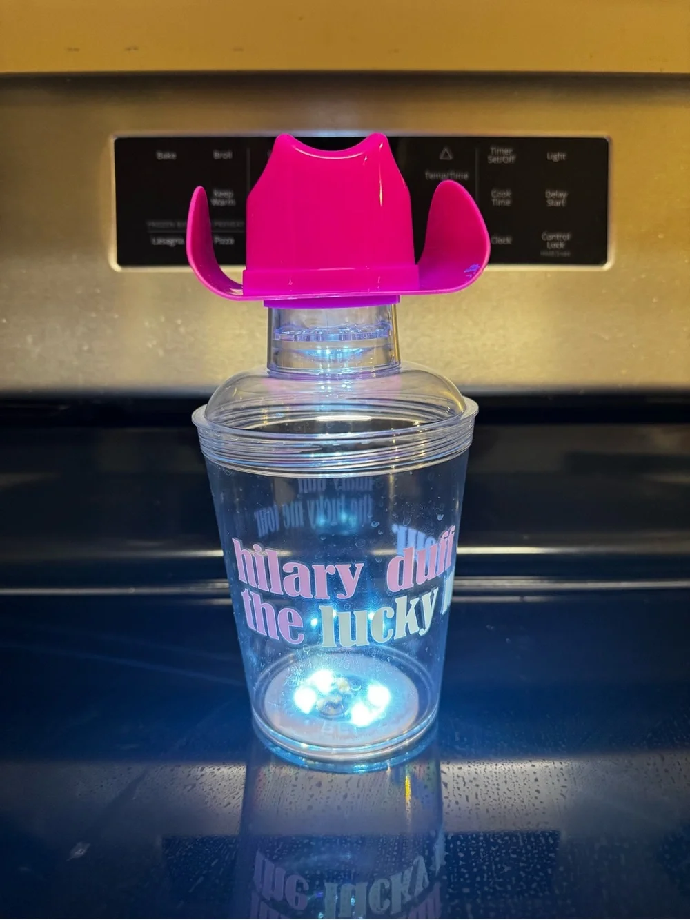 Hilary Duff 'The Lucky Me' Pink Accent Shaker Tumbler with Lid